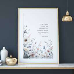 If I Had A Flower... Print - Alfred Tennyson Quote Romantic Wall Art Valentine's Gift Wedding Anniversary Present Poster Unframed - thumbnail 1