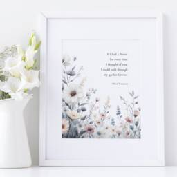 If I Had A Flower... Print - Alfred Tennyson Quote Romantic Wall Art Valentine's Gift Wedding Anniversary Present Poster Unframed - thumbnail 2