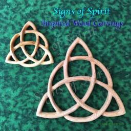 Triquetra Wood Carved Celtic Knot-Celtic Triple Goddess-Wiccan Protection-Christian Holy Trinity Symbol - Altar Carving Or Wall Art - thumbnail 1