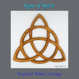 Triquetra Wood Carved Celtic Knot-Celtic Triple Goddess-Wiccan Protection-Christian Holy Trinity Symbol - Altar Carving Or Wall Art - thumbnail 2