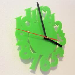Acrylic Wall Clock, Acid Numbers, Laser Cut, Acrylic Plastic - thumbnail 2