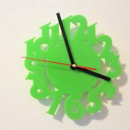 Acrylic Wall Clock, Acid Numbers, Laser Cut, Acrylic Plastic - thumbnail 3