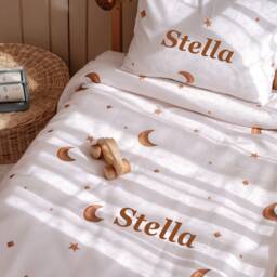 Personalized Baby Duvet Cover Set, Toddler Bedding, Twin Size Crib Stars Quilt, Organic Cotton Bedspread, Kids Bedding - thumbnail 2