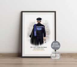 Custom Personalised Police Print, British Graduation, Congratulations On Your School Gift, Officer Gift - thumbnail 1
