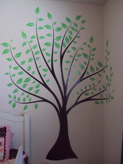 Nursery Tree Large Wall Forest Kids Decal Branches & Leaves 1135 - 7 Feet Tall - image 1
