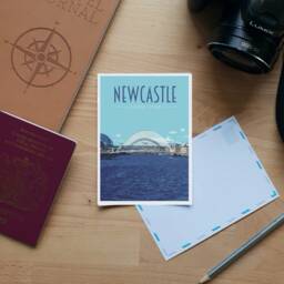 Newcastle Travel Poster - Retro Style Tyne Bridge Art Print - thumbnail 3