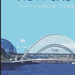 Newcastle Travel Poster - Retro Style Tyne Bridge Art Print - thumbnail 2