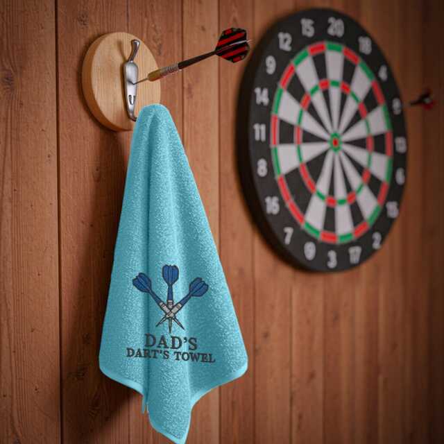 Personalised Darts Towel - Custom Embroidered Name With Dartboard Design Sports Gift For Players & Enthusiasts - image 1
