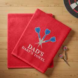 Personalised Darts Towel - Custom Embroidered Name With Dartboard Design Sports Gift For Players & Enthusiasts - thumbnail 2