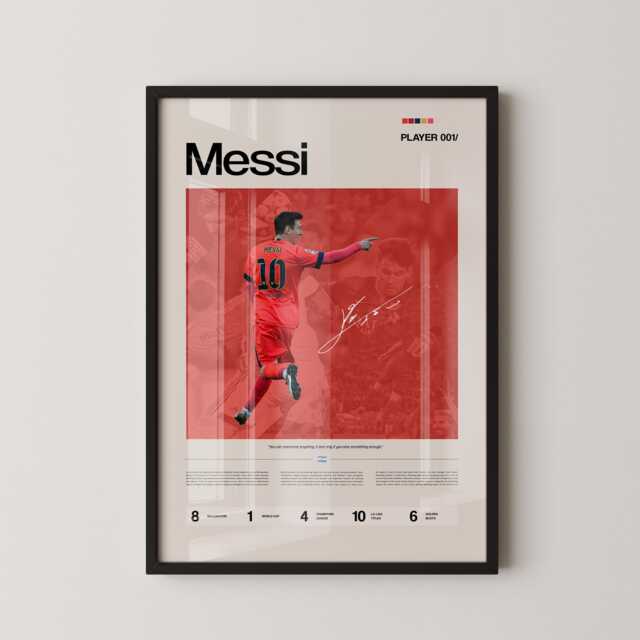 Messi Orange Kit Stats Poster, Lionel Barcelona Wall Art, Barca Football Print, Soccer Legend Gift, Sports Decor - image 1