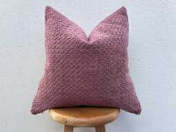 Mauve Plush Pillow Cover Textured Decorative Cushion - All Duties Paid Usa