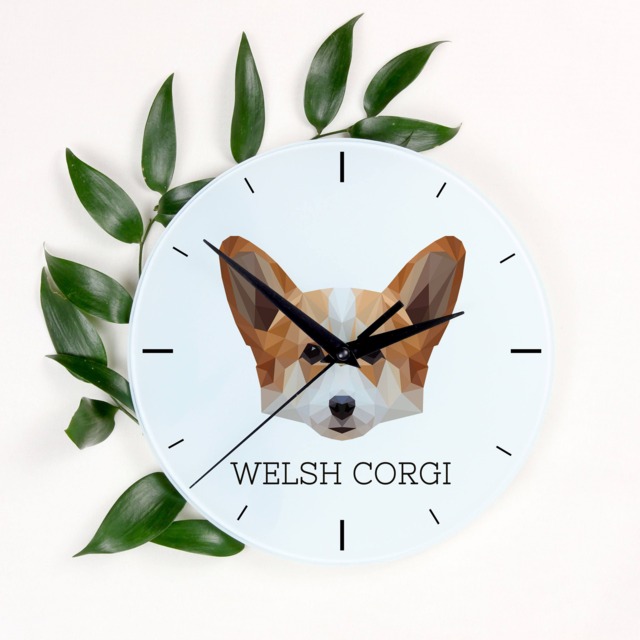 A Clock With A Pembroke Welsh Corgi Dog. New Collection The Geometric Dog - image 1
