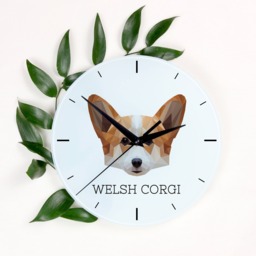 A Clock With A Pembroke Welsh Corgi Dog. New Collection The Geometric Dog - thumbnail 1