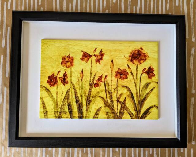 "Poppy Flowers Ceramic Wall Art Tile, 8"" By 12" - image 1