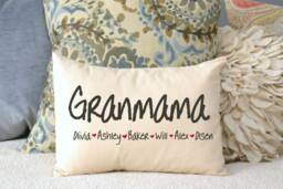 Grandparent Gift, Personalized Pillow, Grandparents Day, Mom Mothers Day Mom Gift, Grandmother