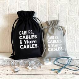 Cables, Cables & More Drawstring Bag, Father's Day Gift, Men's Christmas Gift For Him, Storage, Cable Dad Gift - thumbnail 2