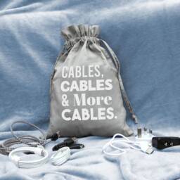 Cables, Cables & More Drawstring Bag, Father's Day Gift, Men's Christmas Gift For Him, Storage, Cable Dad Gift
