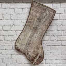 xmas Stocking, Antique Rug 8x20 Inches Handmade Kilim Fireplace Bohemian - thumbnail 3