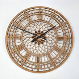 Wooden Wall Clock Big Ben Style Silent Non Ticking Roman Numerals 30cm Or 60 cm Oak Ornament Gift - thumbnail 3