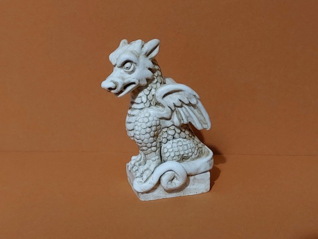 Pasko - Small Medieval Dragon Figurine Made Of Hard Plaster - image 1