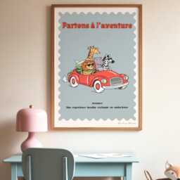 Vintage Nursery Print - French Quote Old Cartoon Style Playroom Poster - thumbnail 3