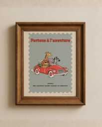 Vintage Nursery Print - French Quote Old Cartoon Style Playroom Poster - thumbnail 1