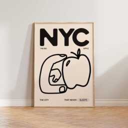 New York Print, Nyc Travel Poster, Living Room Wall Art Prints, Hand Drawn Doodle Decor, The Big Apple Aesthetic Print - thumbnail 2