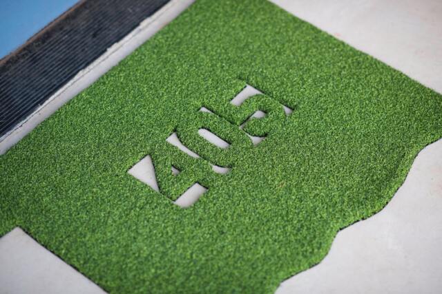 Oklahoma Area Code Synthetic Grass Doormat - Rug Wall Art Decor - image 1