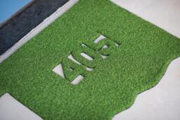 Oklahoma Area Code Synthetic Grass Doormat - Rug Wall Art Decor