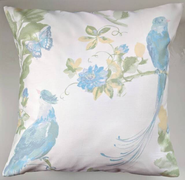 Cushion Cover in Laura Ashley Harewood Birds Blue & Green 16 - image 1
