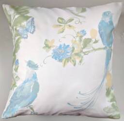 Cushion Cover in Laura Ashley Harewood Birds Blue & Green 16 - thumbnail 1