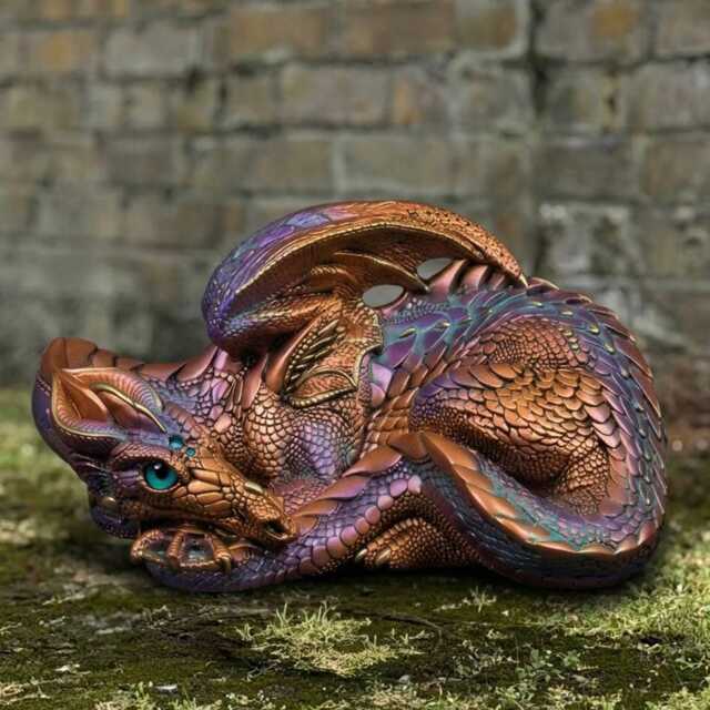 Handmade Concrete Dragon Statue Unique Garden Figurine Stone Wild Animal Sculpture Cement Decor Outdoor Patio Ornament - image 1