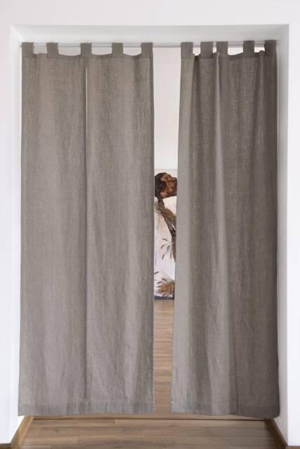 Rustic Linen Noren Curtain, Japanese Doorway Divider, 30x79 - image 1