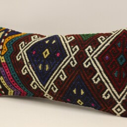 Vintage Turkish Kilim Pillow 10x20 in 25x50 cm Sofa Throw Cushion Cover 4Yef-552 - thumbnail 3