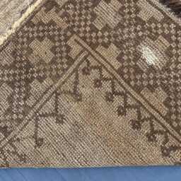 Handmade Ersari Rug 5x8, Antique Look Afghan Wool Rug, Muted Beige Khaki Geometric Area Traditional Elephant Foot Gull Tribal - thumbnail 4