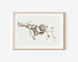 Woodland Nursery Prints, Decor, Wall Art, Set Of 3 Animals - thumbnail 1