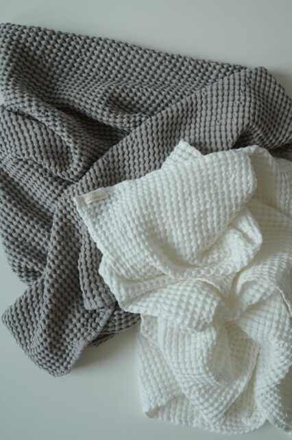 Taupe Large Waffle Linen Bath Towel/Soft Absorbent Eco-Friendly Luxury For Bathroom Sustainable Home - image 1