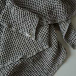 Taupe Large Waffle Linen Bath Towel/Soft Absorbent Eco-Friendly Luxury For Bathroom Sustainable Home - thumbnail 2
