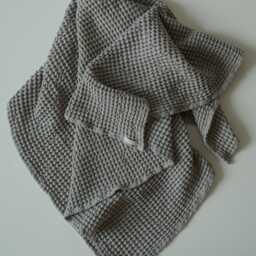 Taupe Large Waffle Linen Bath Towel/Soft Absorbent Eco-Friendly Luxury For Bathroom Sustainable Home - thumbnail 3