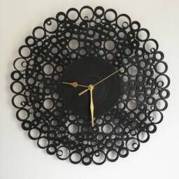 Black Wall Clock - Paper First Anniversary Gift Modern Decoration Designer Clocks Minimalist Clock, Decor - thumbnail 2