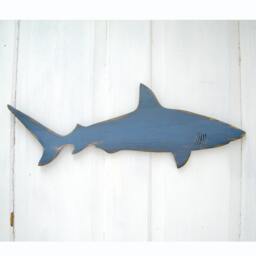 Wood Shark Sign Small Wall Art Mako Beach Coastal Nautical Wooden Indoor Or Outdoor - thumbnail 2