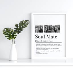Personalised Couple Picture Collage Memorable Gift For Partner, Christmas Her Him, Soulmate Definition, Wedding Him - thumbnail 1