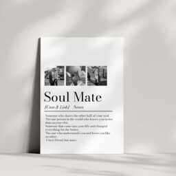 Personalised Couple Picture Collage Memorable Gift For Partner, Christmas Her Him, Soulmate Definition, Wedding Him - thumbnail 3