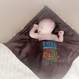 Personalized Baby Blanket Custom Birth Stats, Minky & Satin - thumbnail 3