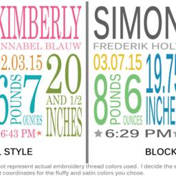 Personalized Baby Blanket Custom Birth Stats, Minky & Satin - thumbnail 4