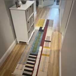 Yellow Cotton Rug Hand Block Print Hallway Runner Tufted Green Living Room Stair 2.6x8 4x10 3x20 Ft - thumbnail 1