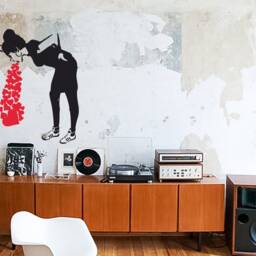 Wall Decal Banksy Love Sick Girl, Street Art Decal, Urban Graffiti Sticker, Stencil Interior Decor - thumbnail 2