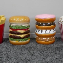 Giant Fast-Food Ornaments Burger, French Fries, Popcorn & Doughnut - thumbnail 2