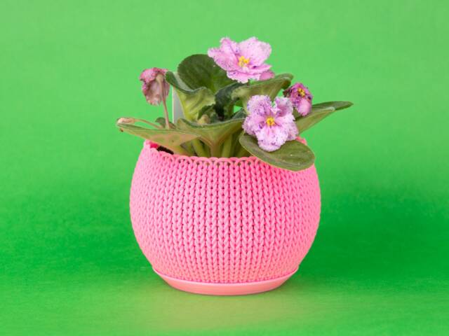 Knit Planter 4 Inch Small Plant Container - image 1