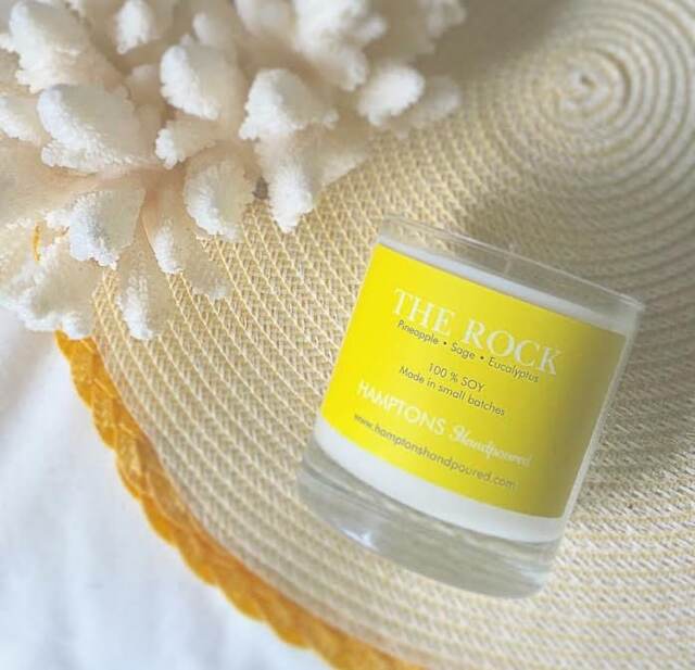 The Rock 8 Oz. Tumbler Pineapple Sage Eucalyptus Hamptons Handpoured Signature Village Series 100% Soy Candle Hand Poured - image 1